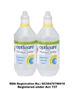 Opticare Sterile Normal Saline 2X500ml for sensitive eyes with no preservatives