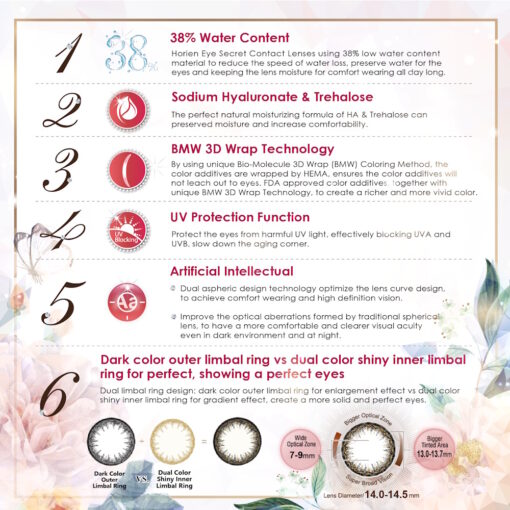 Horien Eye Secret Daily 38% Color Contact Lenses